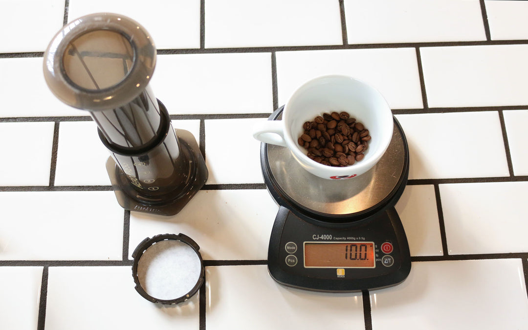 Aeropress brew guide setup - Nossa Familia Coffee