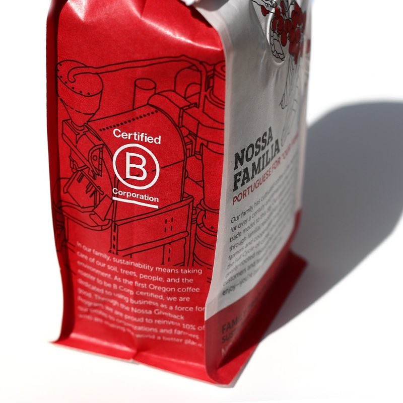 Nossa Familia Coffee B Corp Logo Bag