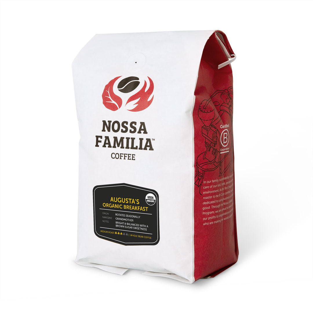 Augusta's Organic Breakfast Coffee - Nossa Familia Coffee 2 lb bag size