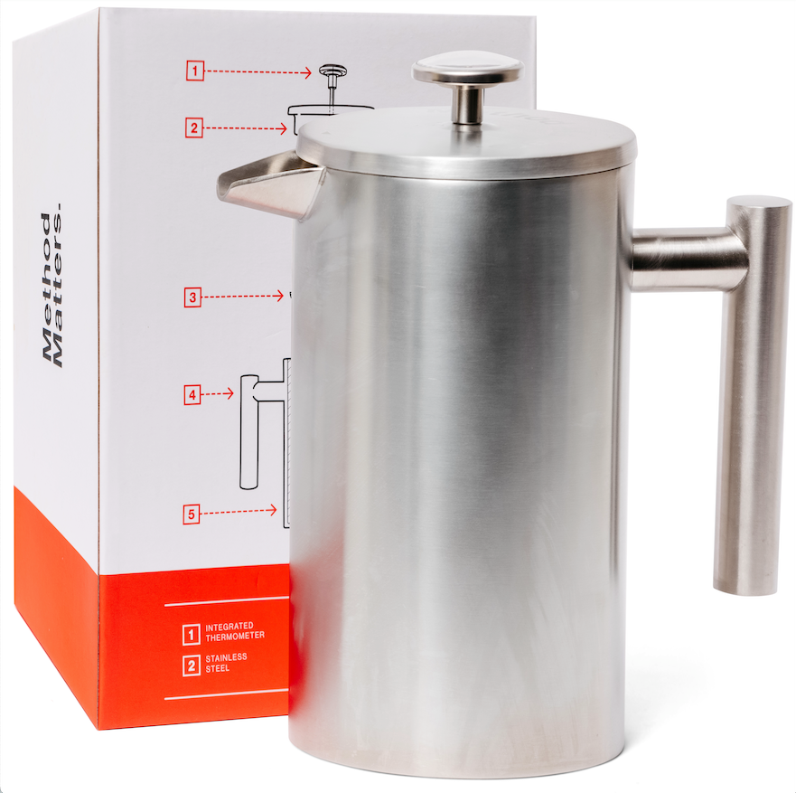34oz insulated stainless steel French Press – Wine and Coffee lover